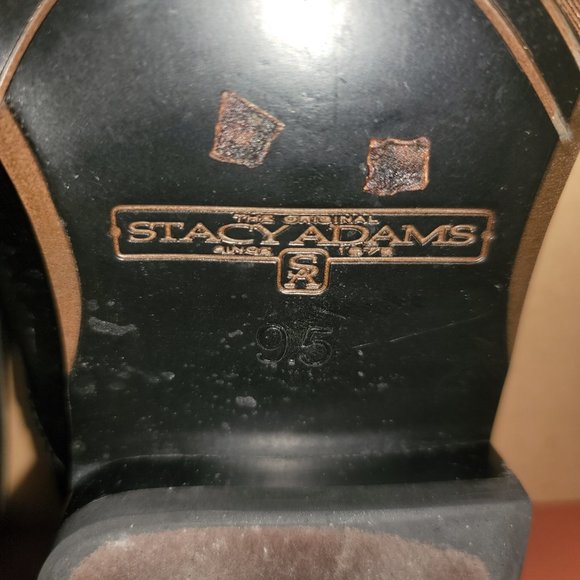 Stacy Adams Men's Square Toe Dress Shoes Size 9.5 Leather Black - Picture 7 of 8